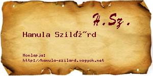 Hanula Szilárd névjegykártya