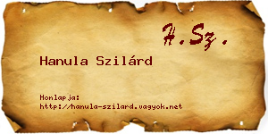 Hanula Szilárd névjegykártya